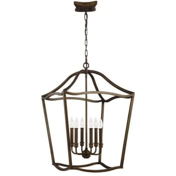Image of Elstead - Yarmouth - 6 Light Pendant, Painted Aged Brass