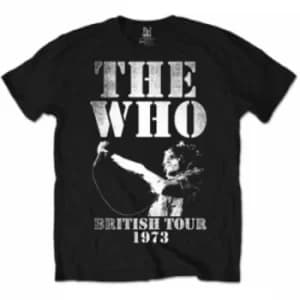 Image of The Who British Tour 1973 Black Mens TShirt Size: Large
