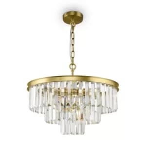 Image of Classic Revero 7 Light Brass Pendant Ceiling Light