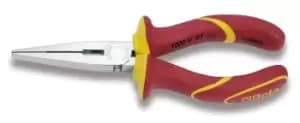 Image of Beta Tools 1162MQ VDE 1000V Insulated Long Flat Nose Pliers 160mm 011620096