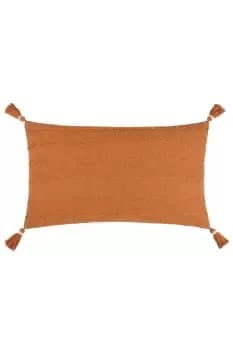 Image of Caliche Woven Textured Tasselled Polyester Filled Cushion