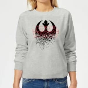 Image of Star Wars Shattered Emblem Womens Sweatshirt - Grey - L