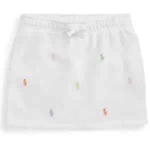 Image of Polo Ralph Lauren Girls Embroidered Mini Skirt - White