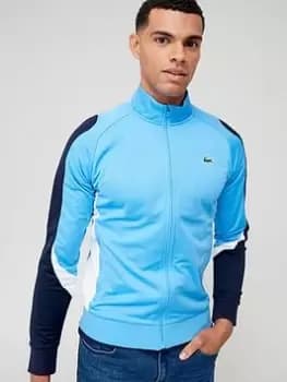 Image of Lacoste Zip Thru Colour Block Track Jacket, Blue, Size 4XL, Men