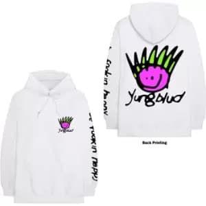 Image of Yungblud - Face Unisex XX-Small Pullover Hoodie - White