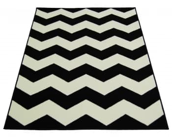 Image of Chevron Rug - 80x150cm - Black and White.