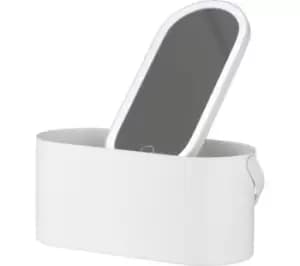 Image of CARMEN C81167WHT LED Mirror & Cosmetics Case - White