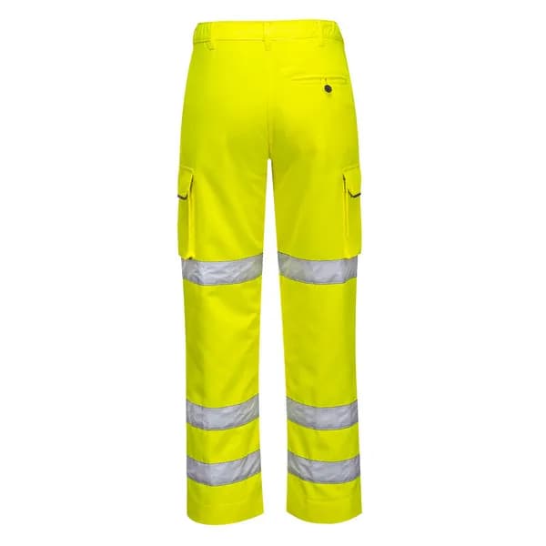 Image of Portwest Womens Three Band Hi Vis Work Trousers LW71YERXL Colour: Yellow