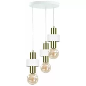 Image of Keter Unica Cluster Pendant Ceiling Light White, Gold, 35cm, 3x E27