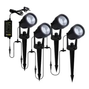 Image of Zink LAPIN 4 Light LED Garden Spike Kit Black