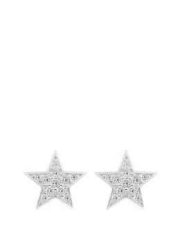 Image of The Love Silver Collection Sterling Silver Pav Cubic Zirconia sta, Silver, Women