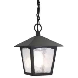 Image of IP43 1 Bulb Chain Lantern Light Black LED E27 100W Bulb External d00215