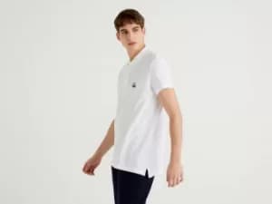 Image of Benetton, White Slim Fit Polo, taglia S, White, Men