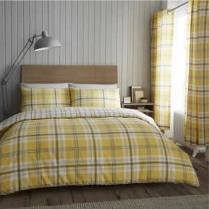 Image of Catherine Lansfield Ochre Kelso Bedding Set - Double