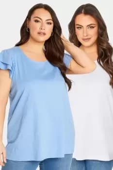 Image of 2 PACK Pink Frill Sleeve T-Shirts