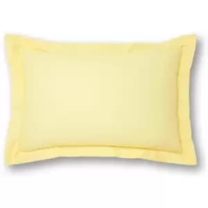 Image of Charlotte Thomas - Poetry Plain Dye 144 Thread Count Combed Yarns Lemon Oxford Pillowcase - Yellow