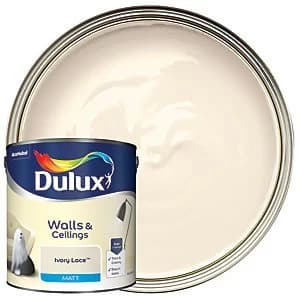 Image of Dulux Walls & Ceilings Ivory Lace Matt Emulsion Paint 2.5L