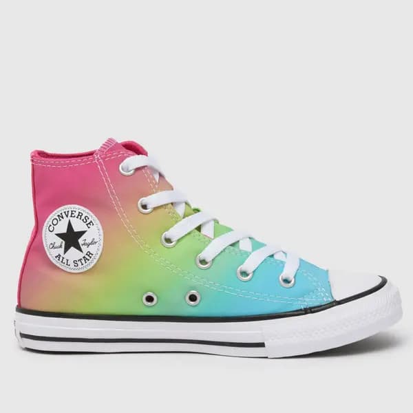 Image of Converse multi all star hi hyper brights Girls Junior trainers Multi UK 12 (EU 30)