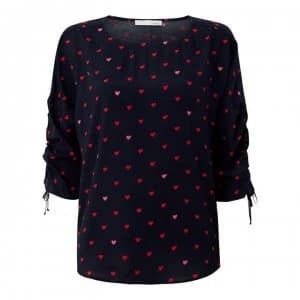 Image of Oui Heart Blouse - 0573 Dk Blue