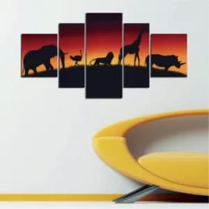 Image of H7 Multicolor Decorative MDF Painting (5 Pieces)