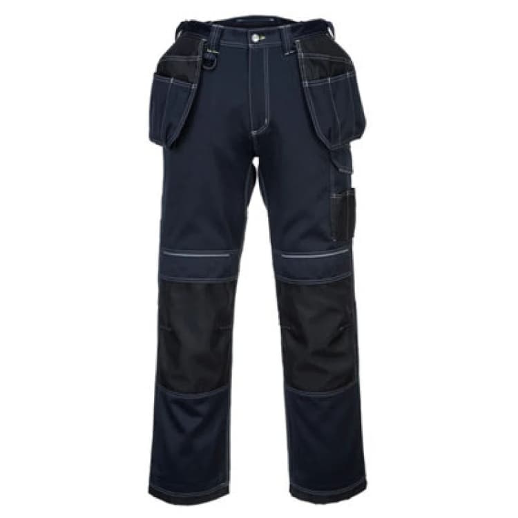 Image of Portwest PW3 Mens Holster Work Trousers T602NBS40 Colour: Navy / Black