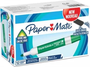 Image of Paper Mate Whitboard Marker Bullet Tip Green PK12