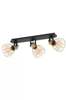 Image of Sambatello IP20 Brushed Brass 260 mm 3 Ceiling Spotlight