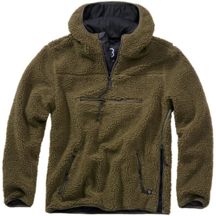 Image of Brandit Teddyfleece Worker Pullover Olive Size Medium