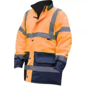 Image of Warrior Mens Denver High Visibility Safety Jacket (L) (Fluorescent Orange) - Fluorescent Orange