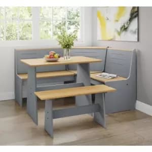 Image of Latham Corner Wooden Dining Table - Grey & Honey V2