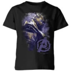 Image of Avengers Endgame Thanos Brushed Kids T-Shirt - Black - 11-12 Years