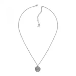 Image of Ladies Adore Silver Plated Small Metallic Pave Disc Necklace