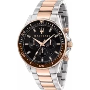 Image of Maserati R8873640009 Men's Sfida Chronograph Two Tone Bracelet Wr