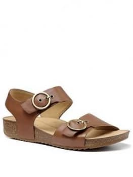 Image of Hotter Tourist Wide Fit Footbed Sandals - Dark Tan, Size 6, Women
