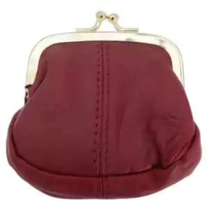 Image of Womens/Ladies Soft Leather Coin Purse With Metal Clasp (One Size) (Red)