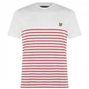 Image of Lyle and Scott Breton Stripe T Shirt - Wht/Red Z809