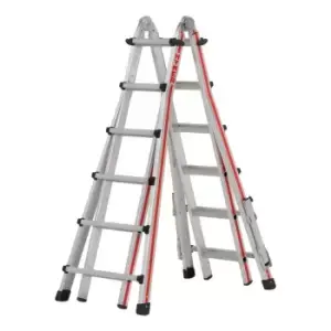 Image of Hymer 414224 Red Line Telescopic Combination Ladder 4 x 6 Tread