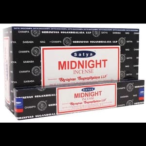 Image of Box of 12 Packs of Midnight Incense Sticks by Satya
