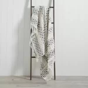 Image of Dhadit 130cm x 150cm Throw Grey and White
