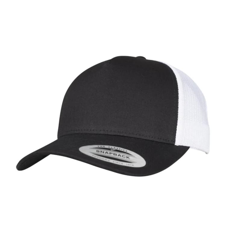 Image of Flexfit Mens Two Tone 5 Panel Trucker Cap in Black Male One Size