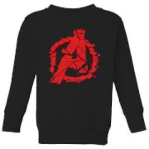 Image of Avengers Endgame Shattered Logo Kids Sweatshirt - Black - 11-12 Years