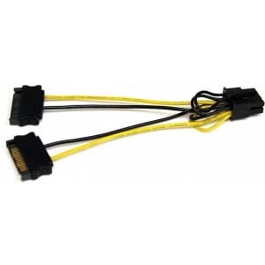 Image of StarTech 6" SATA Power to 8 Pin PCI Express Video Card Power Cable Adapter