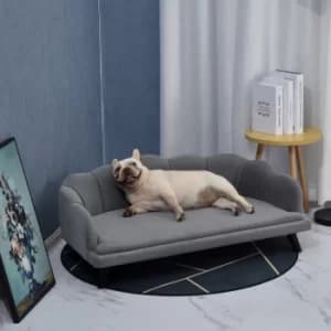 Image of PawHut Pet Sofa for Medium And Large Sized Dog With Extra Cushion Solid Wood Legs