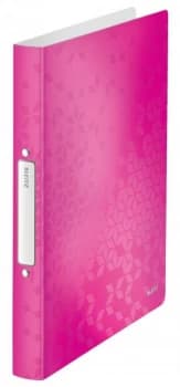 Image of Leitz WOW 2-O Ringbinder A4 PP 25mm Pink Metallic PK10