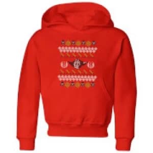 Image of Star Wars Yoda Knit Kids Christmas Hoodie - Red - 11-12 Years