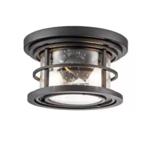 Image of Feiss Lighthouse Outdoor Flush Textured Black, IP44