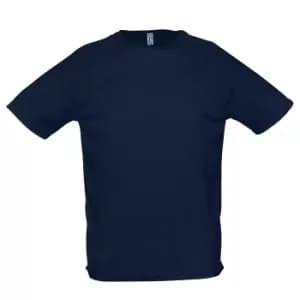 Image of SOLS Mens Sporty Short Sleeve Performance T-Shirt (XXS) (French Navy)
