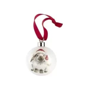 Image of Ceramic Christmas Decoration Ho Ho Ho Rabbit - Wrendale Designs