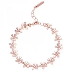 Image of Ladies Karen Millen Rose Gold Plated Petite Geo Flower Bracelet