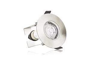 Image of Integral Evofire IP65 Round Satin Nickel 70mm Cutout Downlight with GU10 Holder & Insulation Guard - ILDLFR70D004